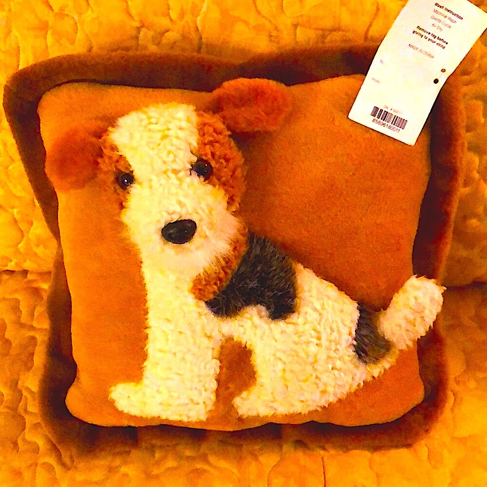 Jaag new tags wire hair fox terrier pillow- RARE